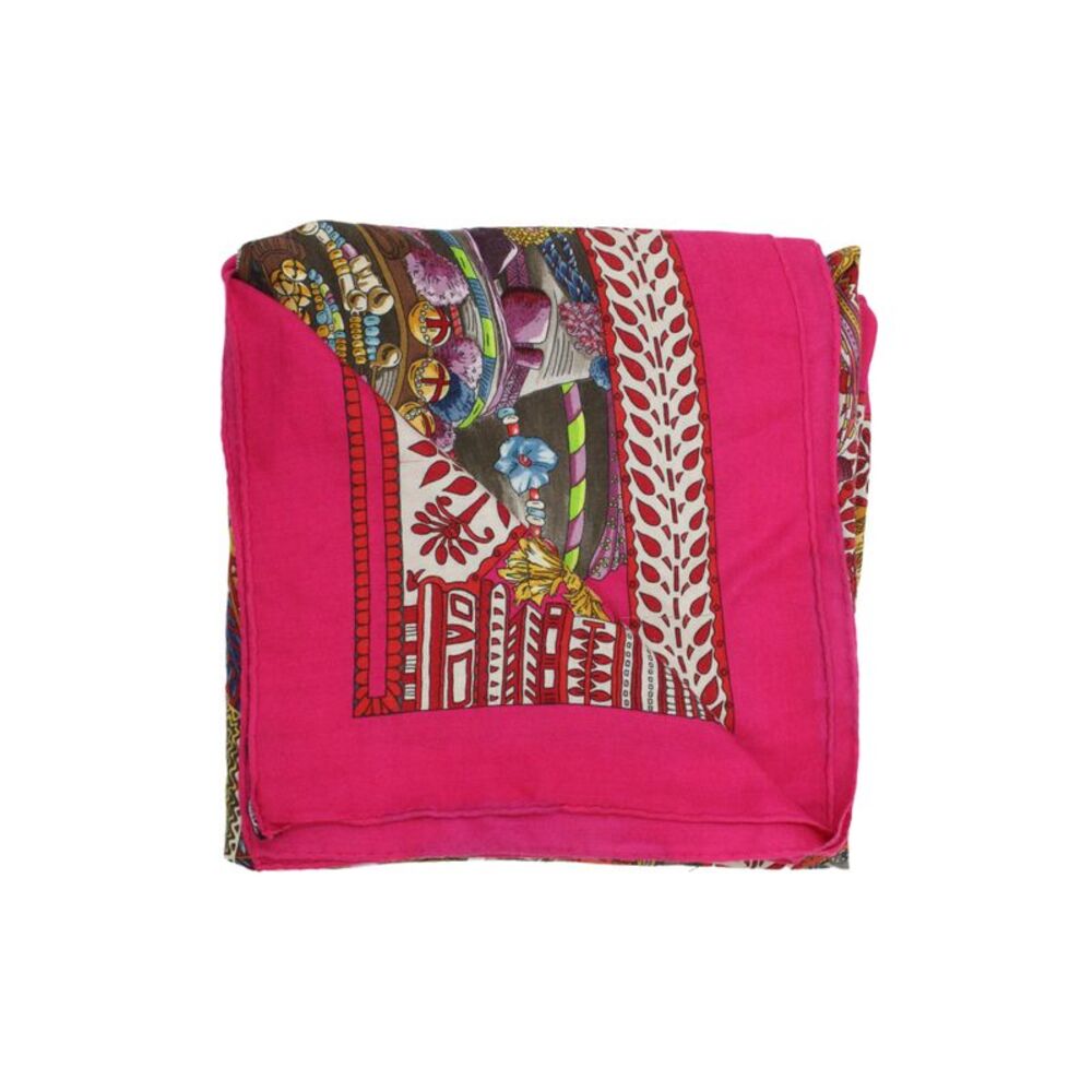 Hermes Womens La Danse Du Cheval Marwari Scarf Pink Size 54" x 54"